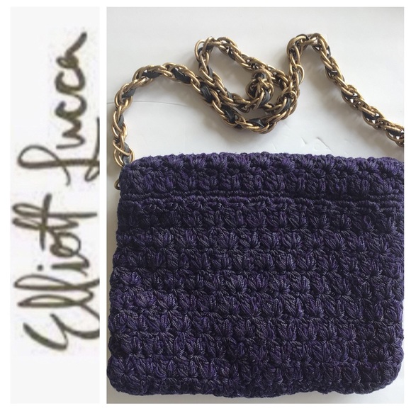 ELLIOT LUCCA NAVY BLUE CROCHET SHOULDER BAG - Picture 2 of 16